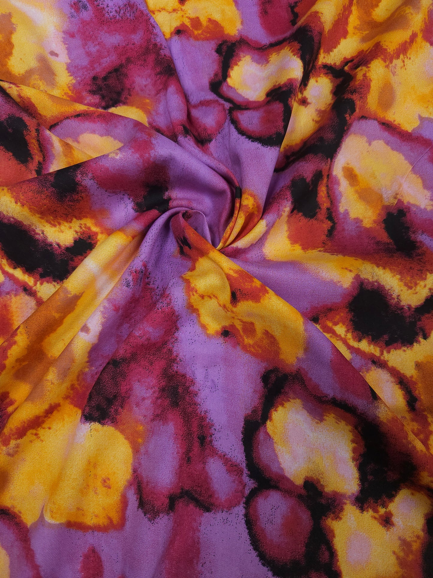 Premium Abstract Printed Rayon Suit Set with Plain Bottom
