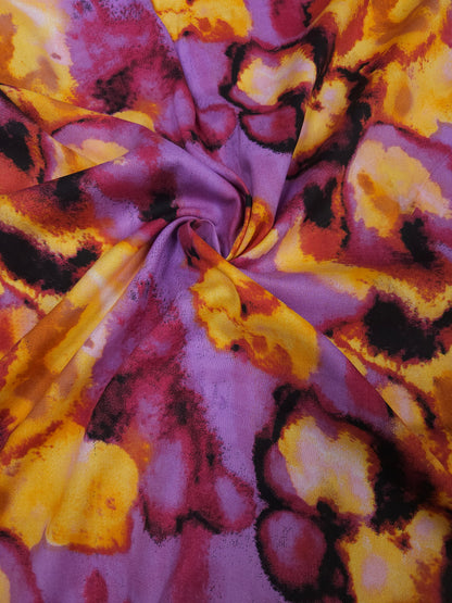 Premium Abstract Printed Rayon Suit Set with Plain Bottom