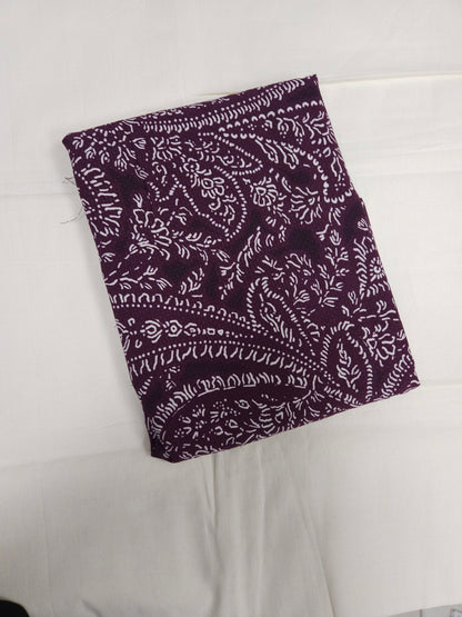 Premium Batik Printed Cotton Suit Set with Plain Bottom