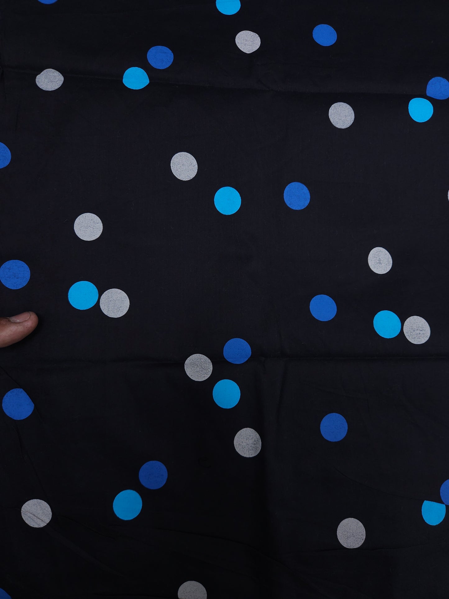 Premium Polka Dot Cotton Suit Set with Textured Plain Bottom
