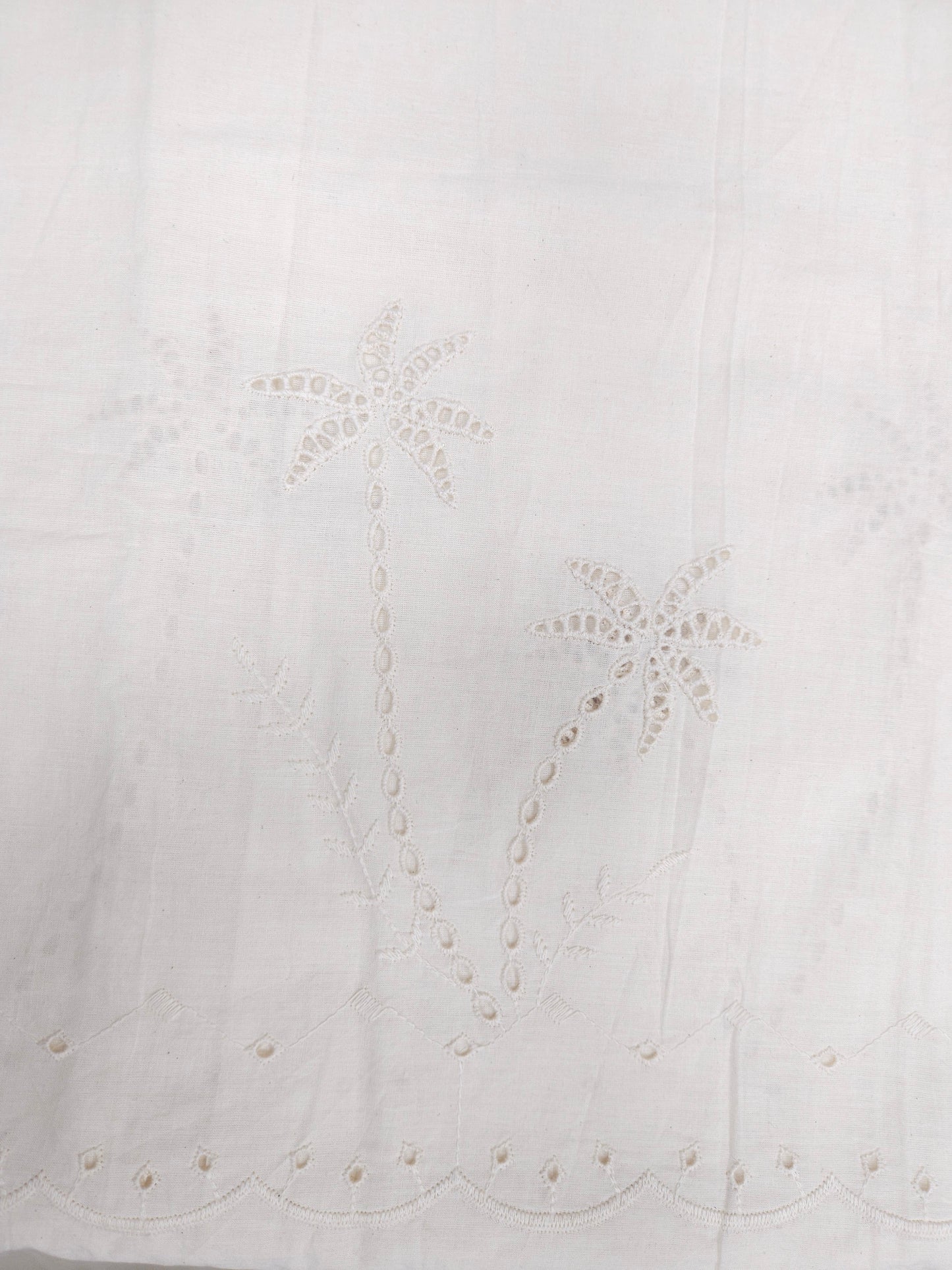 Designer Olive Cotton Dress Material with Embroidered Chicken Border Bottom
