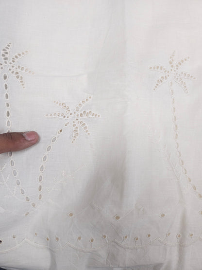 Premium Floral Linen Suit Set with Cotton Chicken Border Bottom