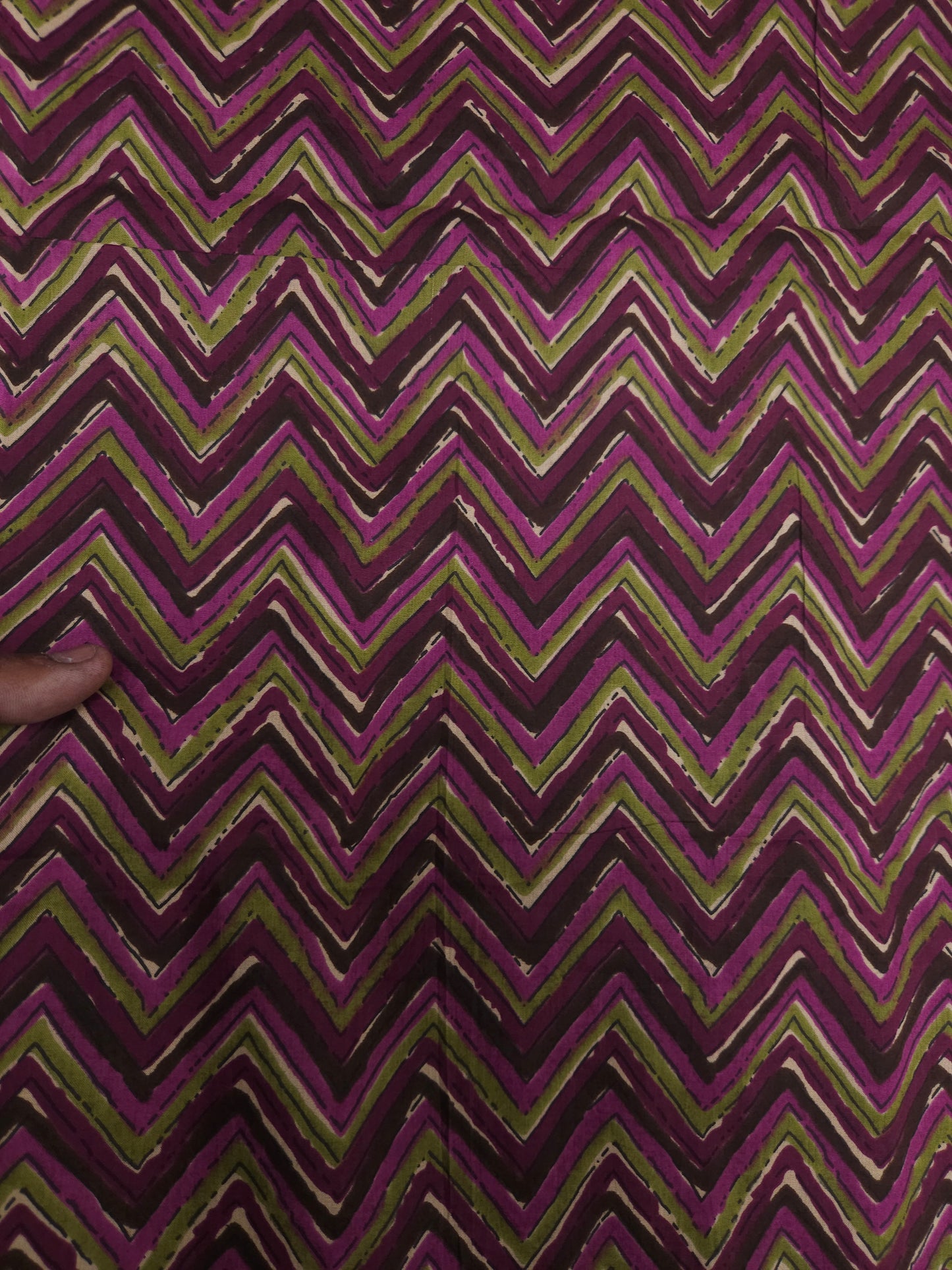 Premium Chevron Printed Cotton Suit Set with Rayon Bottom