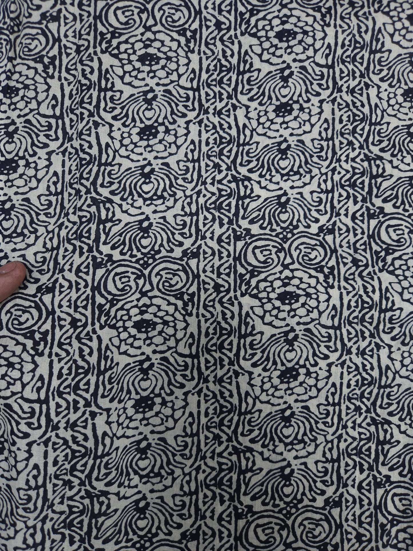 Premium Floral Printed Cotton Suit Set with Plain Navy Bottom