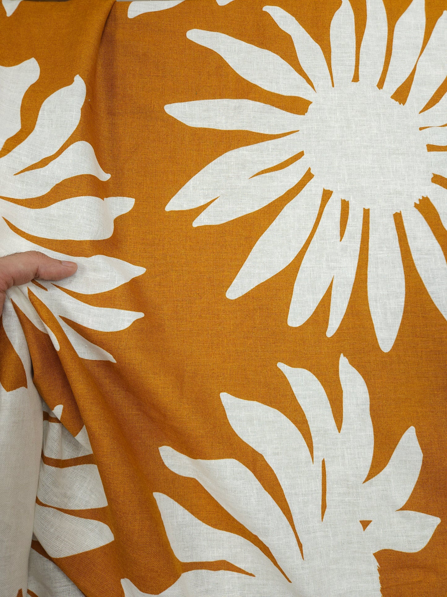 Sunset Bloom Pure Linen Fabric – 60 Inch Width