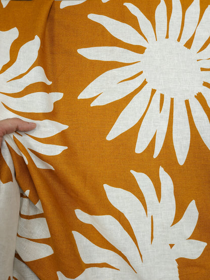 Sunset Bloom Pure Linen Fabric – 60 Inch Width