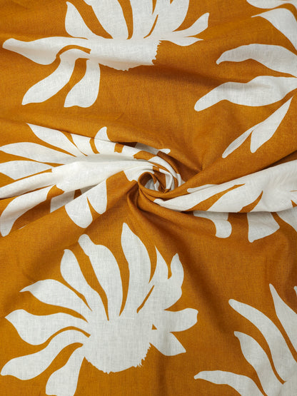 Sunset Bloom Pure Linen Fabric – 60 Inch Width