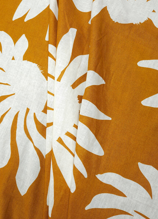 Sunset Bloom Pure Linen Fabric – 60 Inch Width