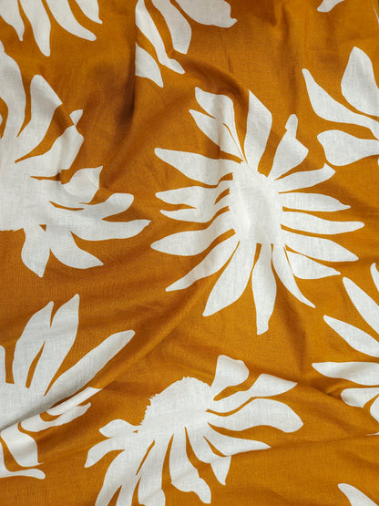 Sunset Bloom Pure Linen Fabric – 60 Inch Width
