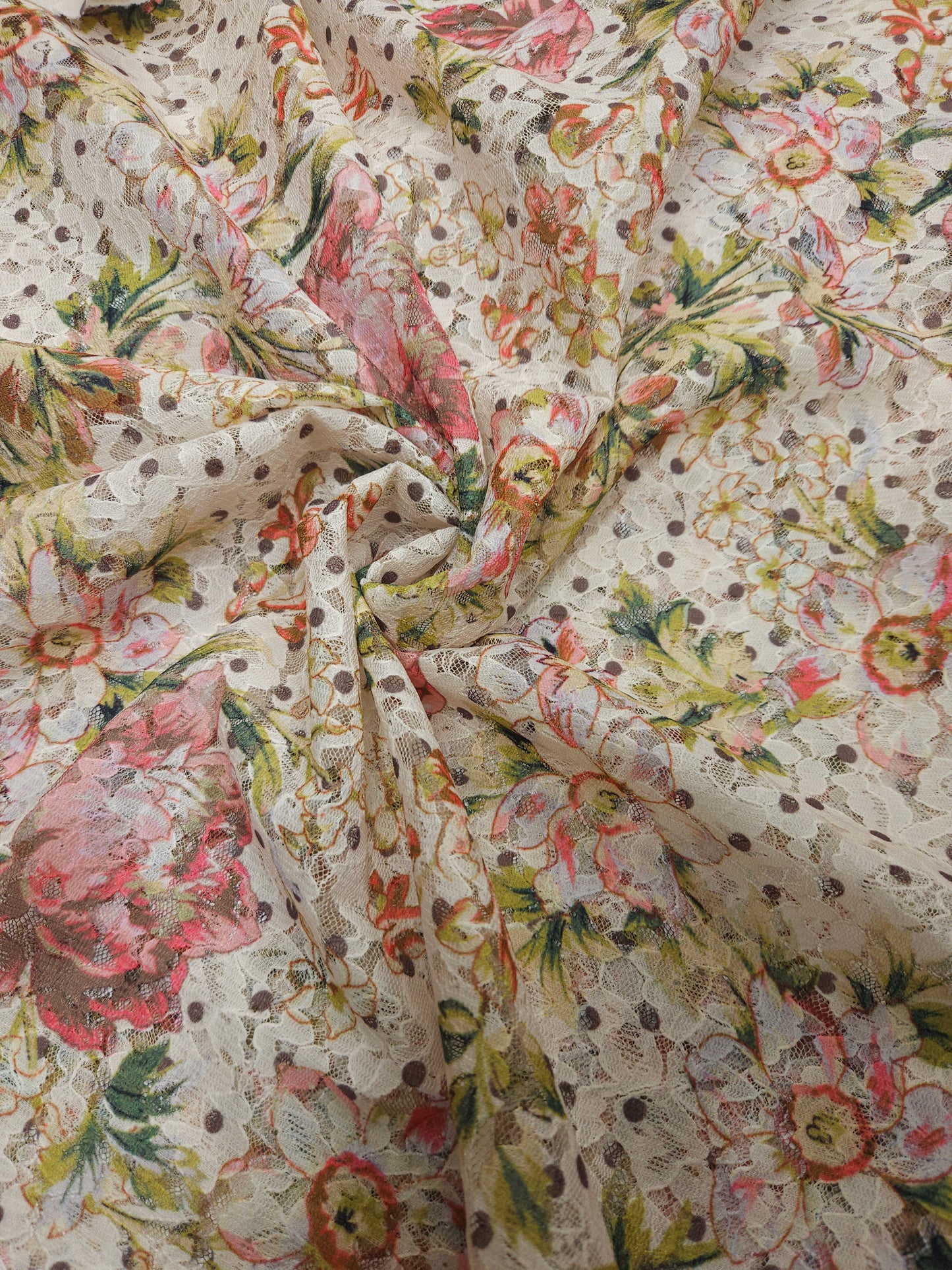 Premium Floral Self Print Fancy Net Fabric 56-60 Inch Width
