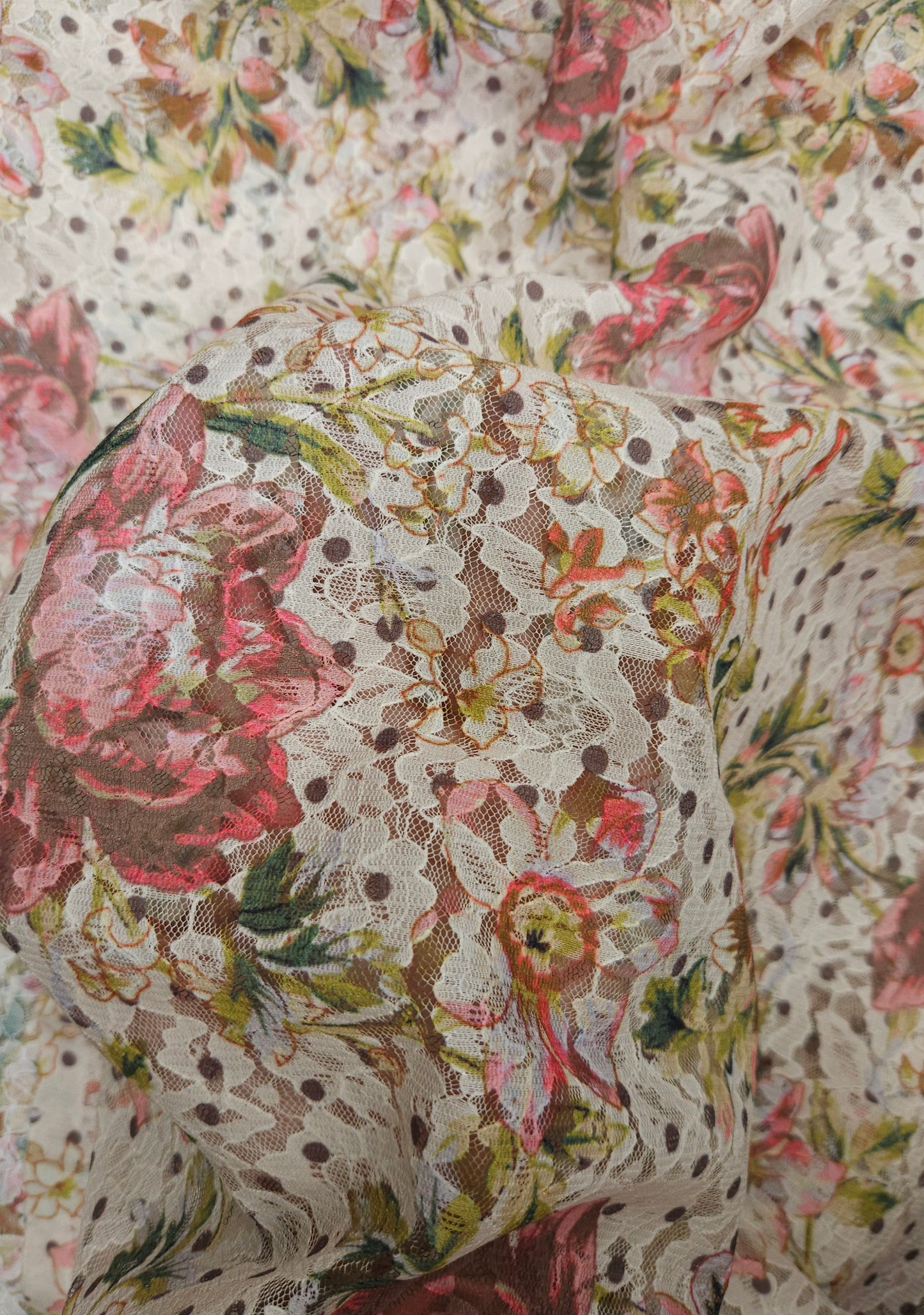 Premium Floral Self Print Fancy Net Fabric 56-60 Inch Width