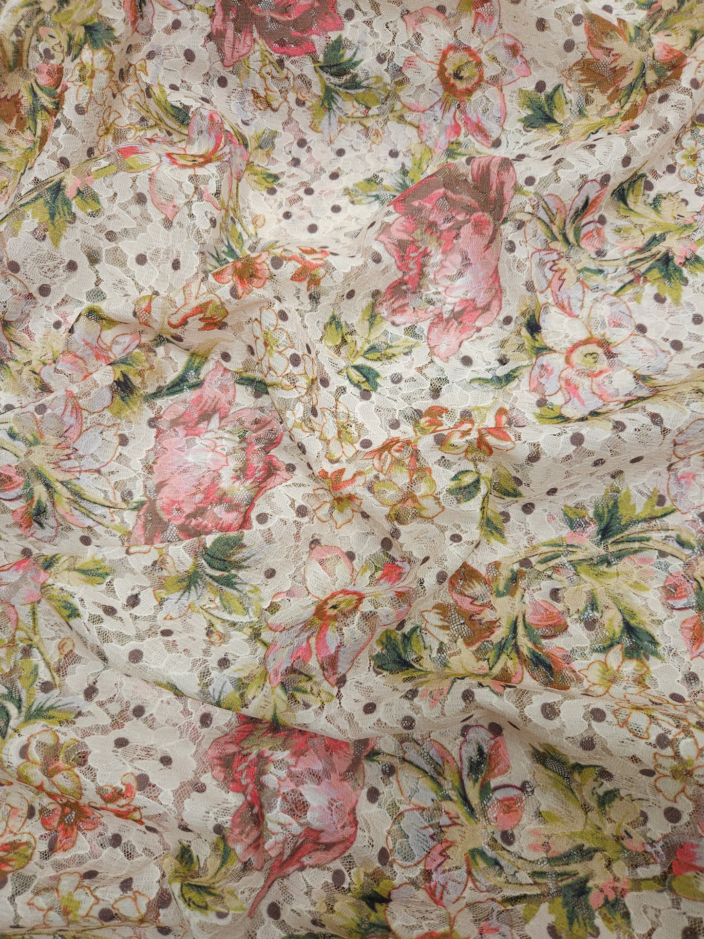 Premium Floral Self Print Fancy Net Fabric 56-60 Inch Width