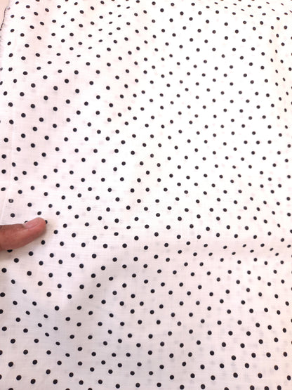 Black Polka Dot Cotton Linen All Over Suit with Self Cota Doria Cotton Dupatta