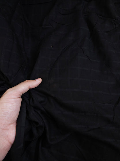 Black Polka Dot Cotton Linen All Over Suit with Self Cota Doria Cotton Dupatta