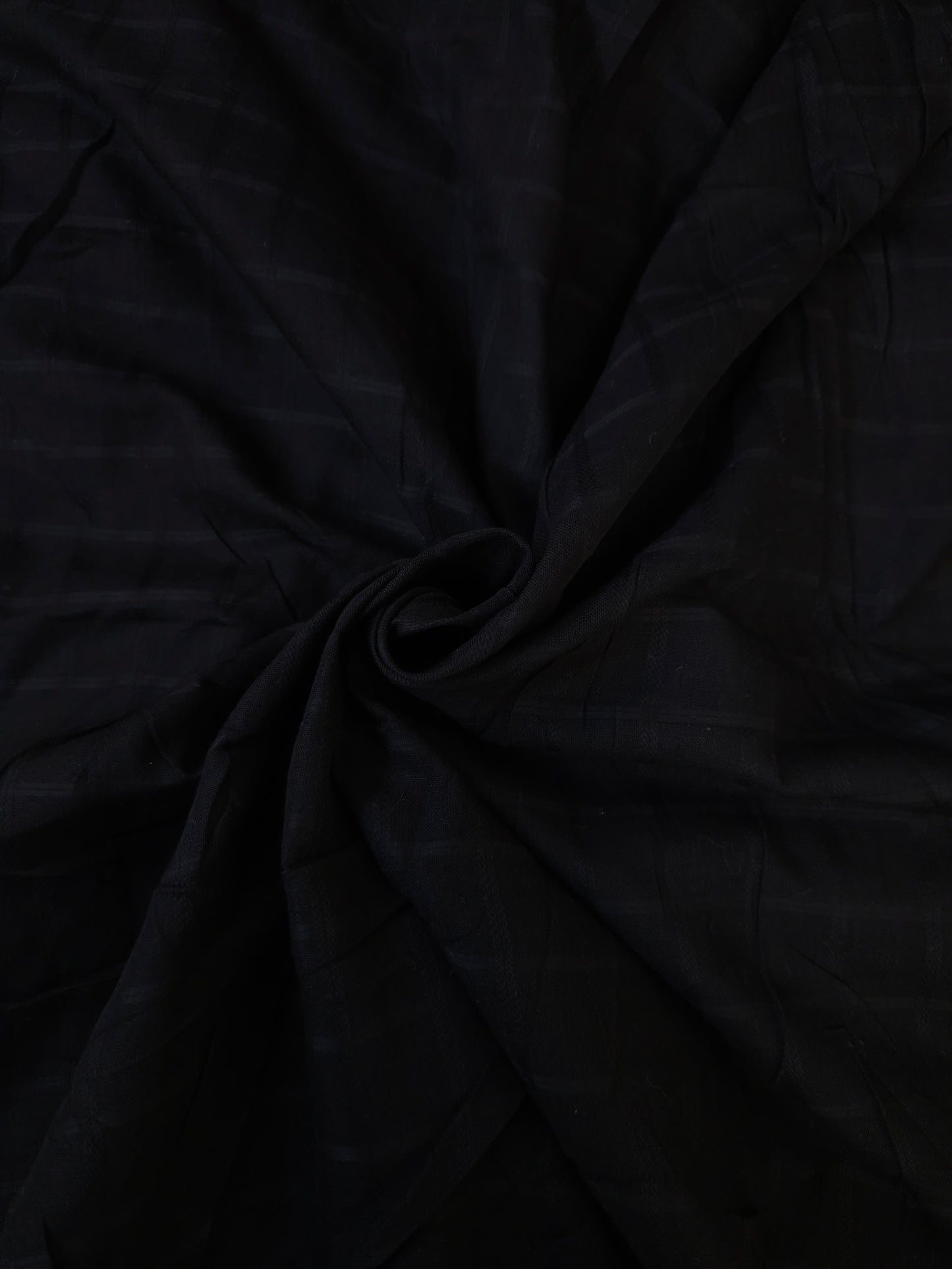 Black Polka Dot Cotton Linen All Over Suit with Self Cota Doria Cotton Dupatta