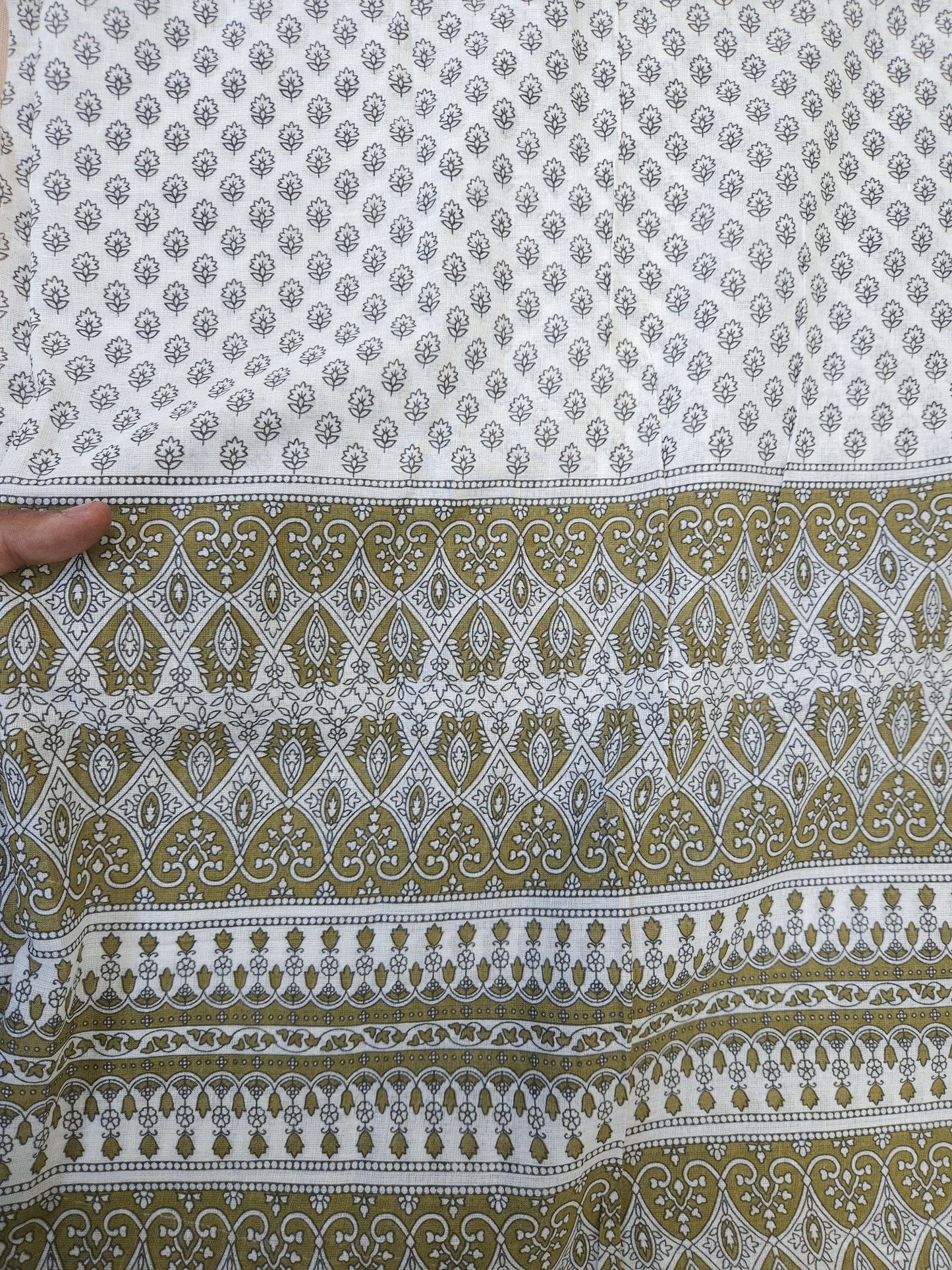 All Over Cotton Suit Set with Chikan Border Design & Mal Cotton Dupatta