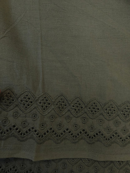 All Over Cotton Suit Set with Chikan Border Design & Mal Cotton Dupatta