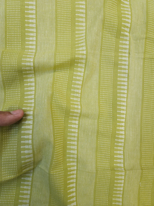 Pista Green Cotton Jamdani All Over Suit with Floral Chiffon Dupatta