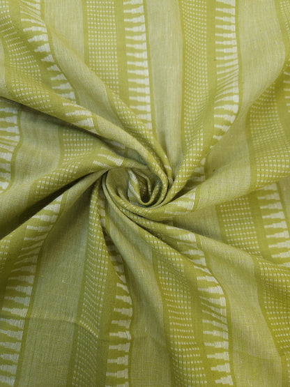 Pista Green Cotton Jamdani All Over Suit with Floral Chiffon Dupatta