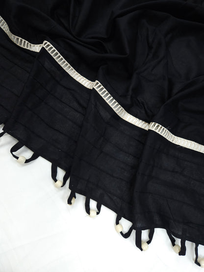 Black 100% cotton fabric with Beads