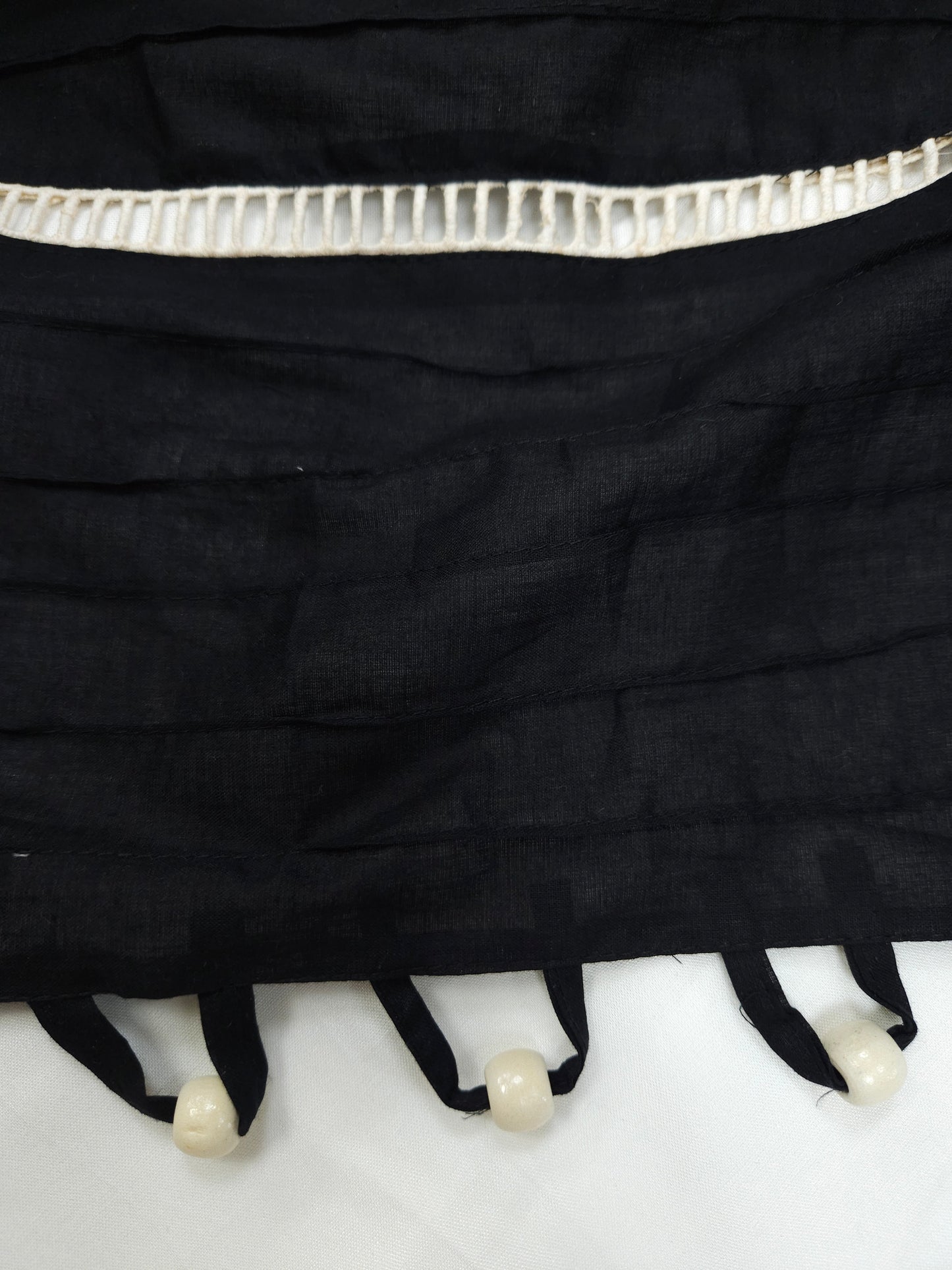 Black & White Schiffli Embroidered Unstitched Suit Set with Dupatta | 3 Piece Dress Material