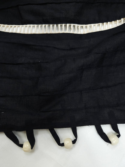 Black & White Schiffli Embroidered Unstitched Suit Set with Dupatta | 3 Piece Dress Material
