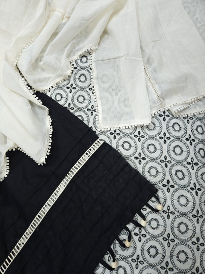 Black 100% cotton fabric with Beads