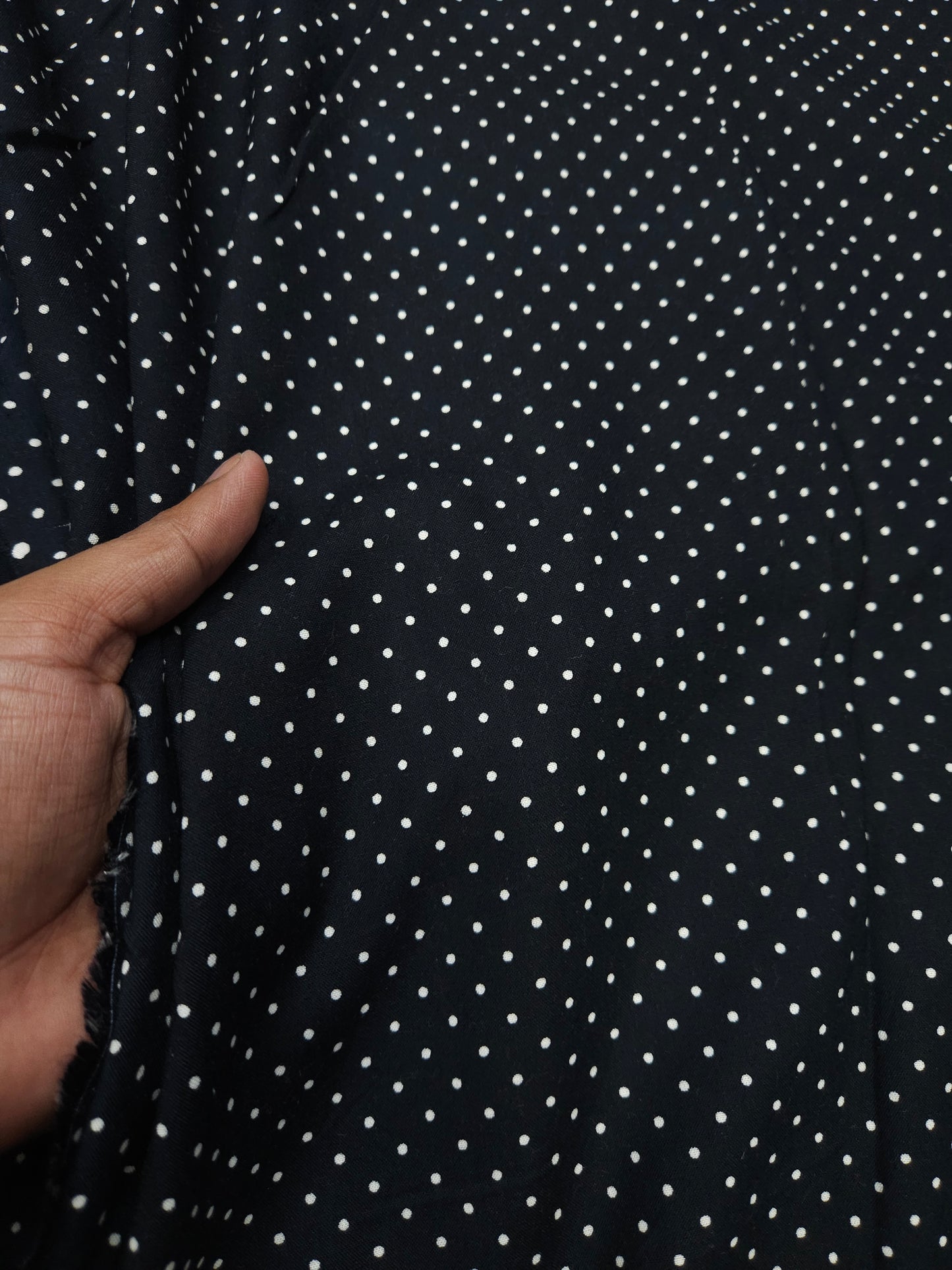 Black White Mini Polka Dot Modal Rayon Fabric | 60 Inch Wide