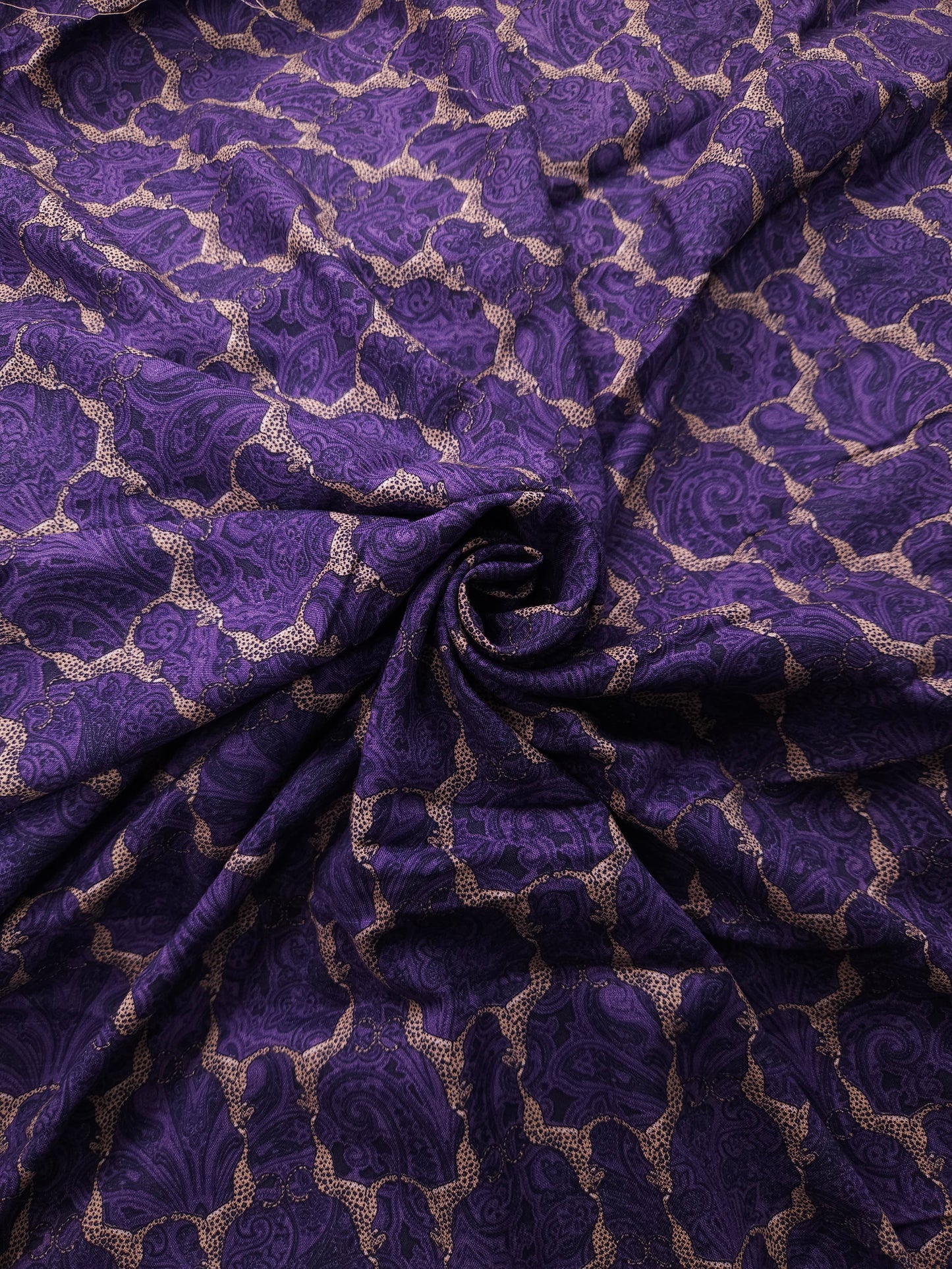 Paisley Royale Purple Modal Rayon Fabric