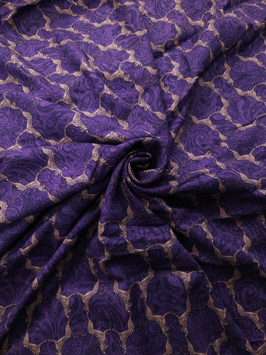 Paisley Royale Purple Modal Rayon Fabric