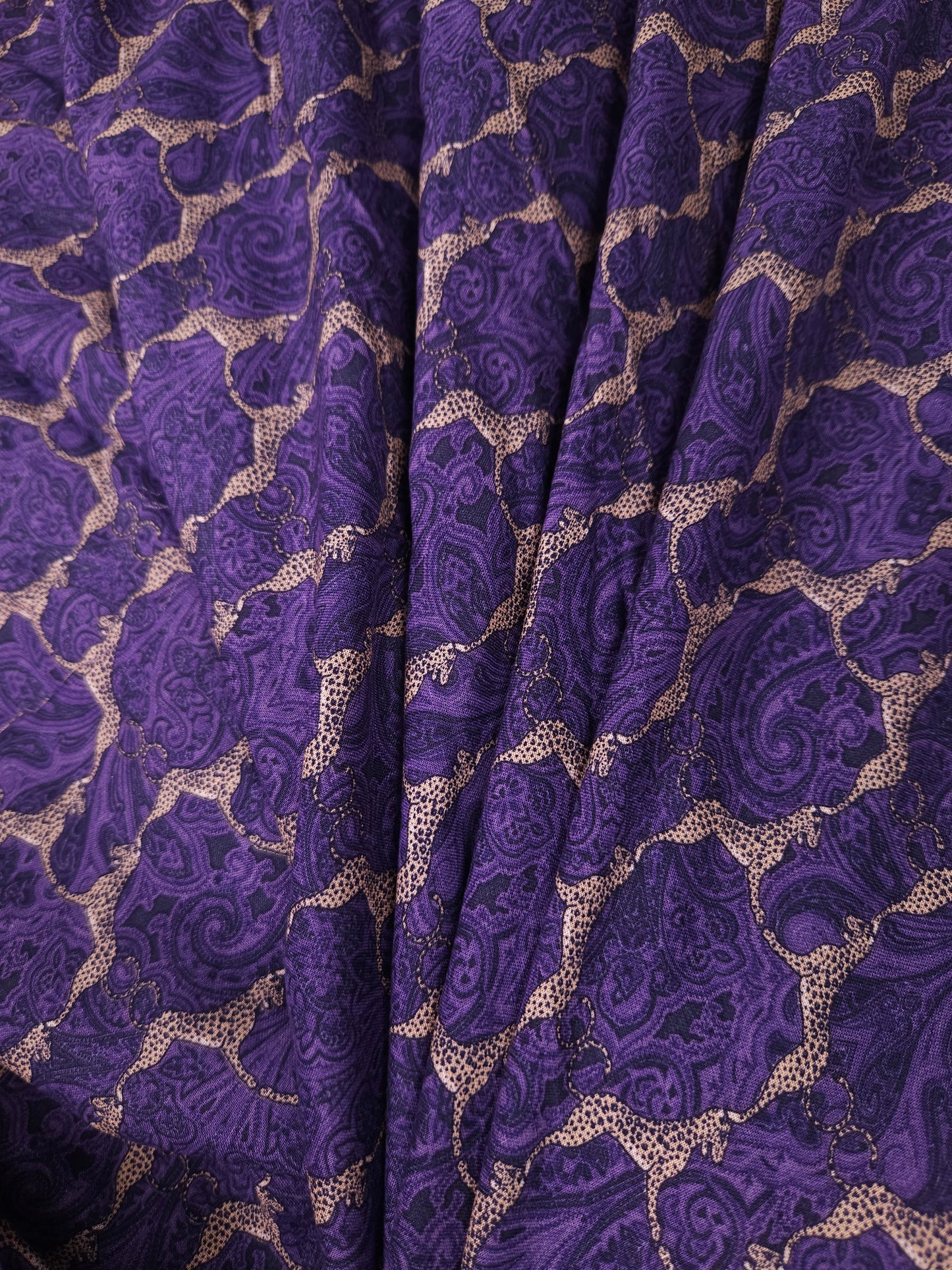 Paisley Royale Purple Modal Rayon Fabric