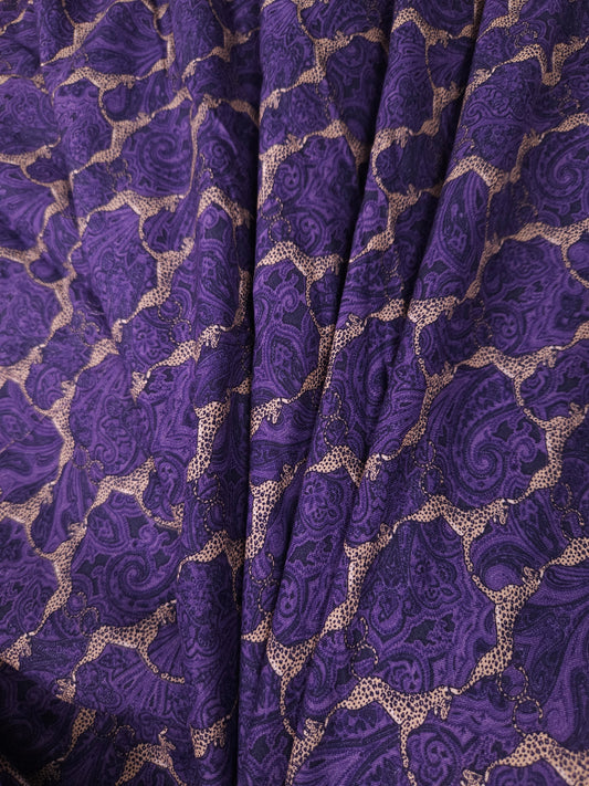 Paisley Royale Purple Modal Rayon Fabric