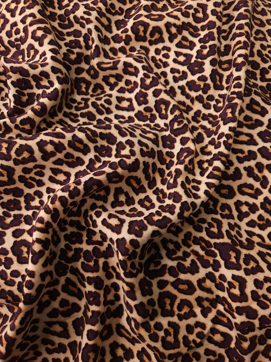 Golden Wildcat Printed Modal Rayon Fabric