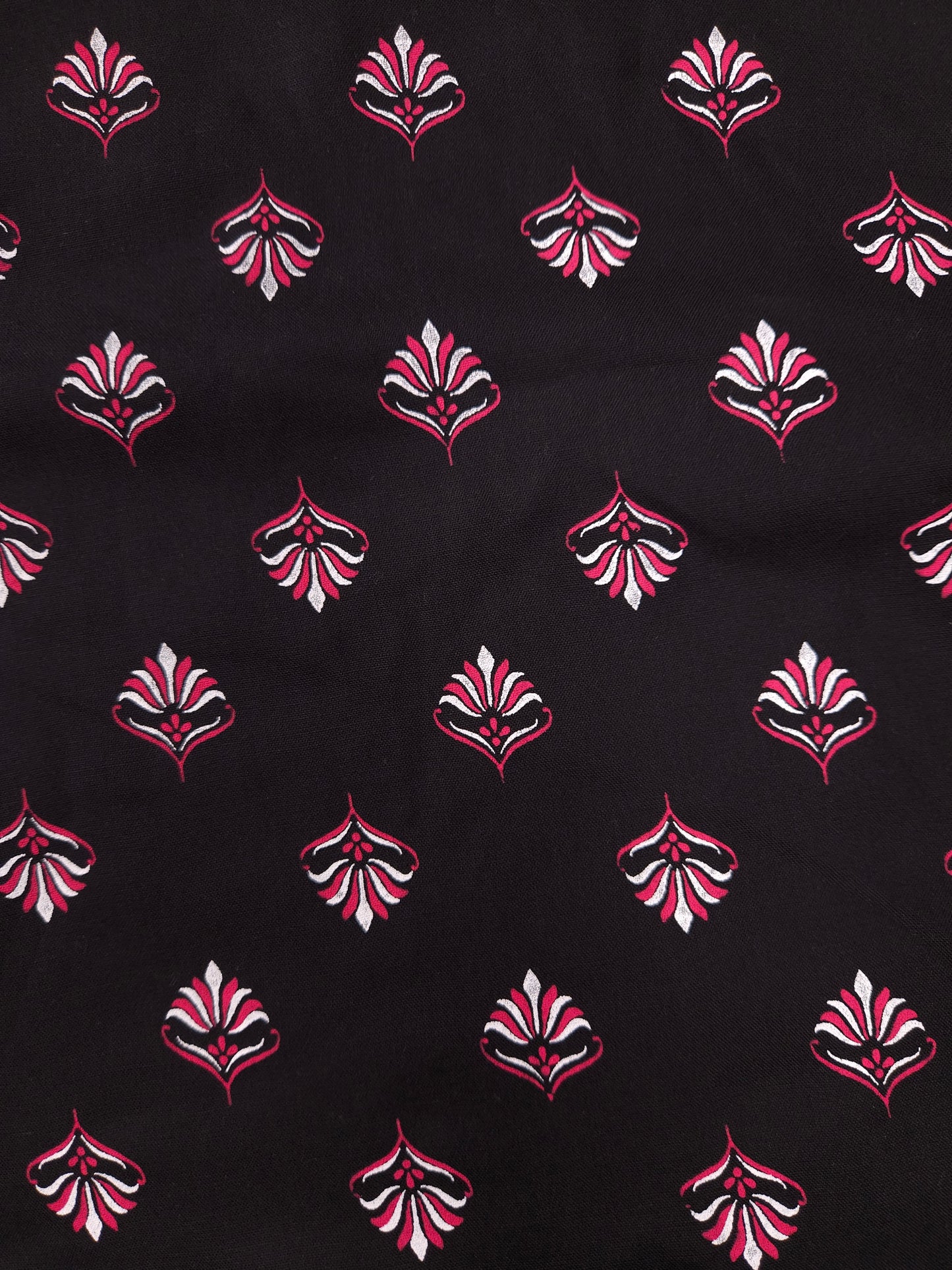 Mystic Petal Black Modal Rayon Fabric