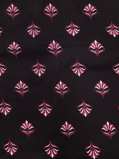 Mystic Petal Black Modal Rayon Fabric
