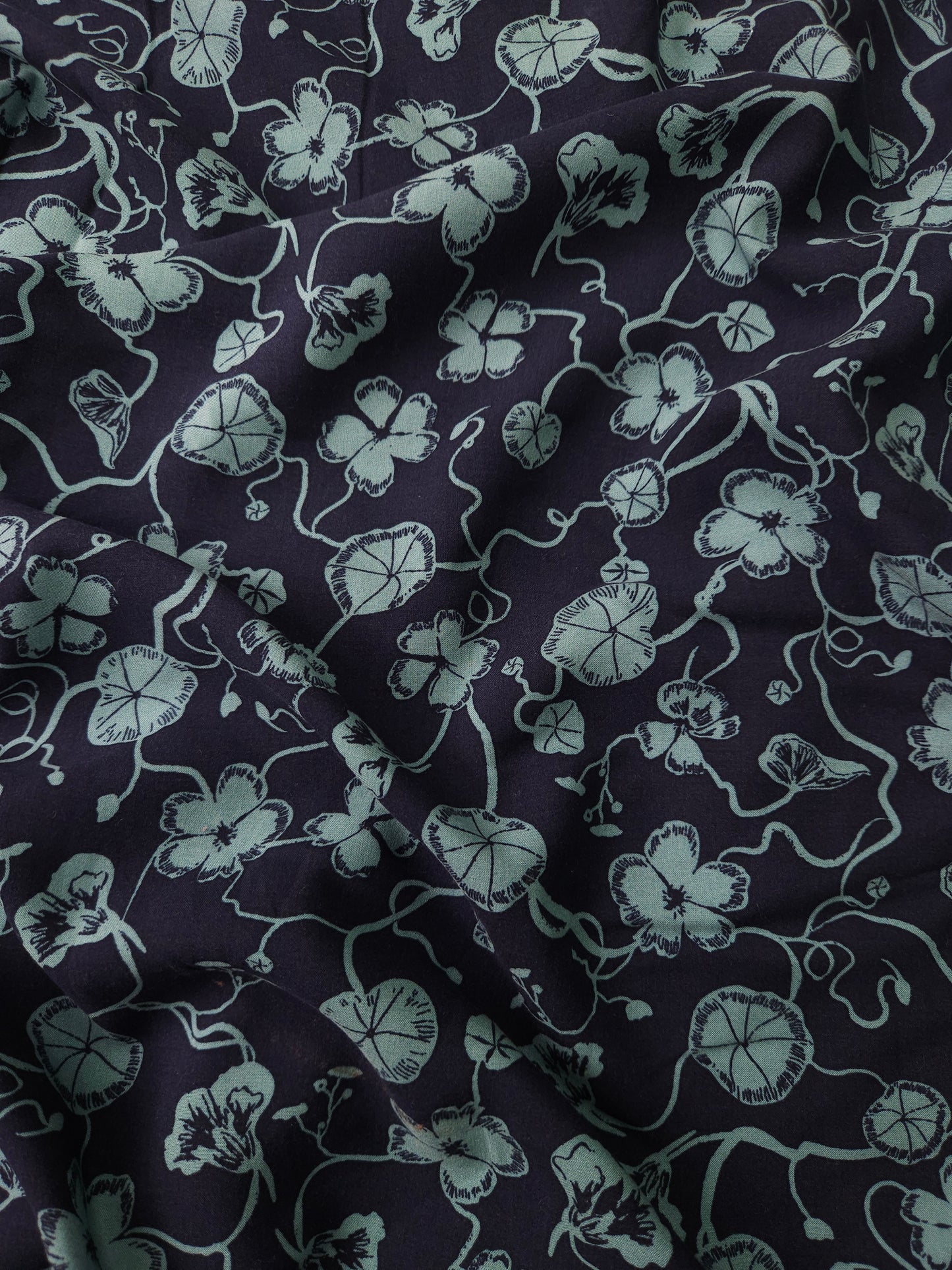 Twilight Bloom Printed Modal Rayon Fabric