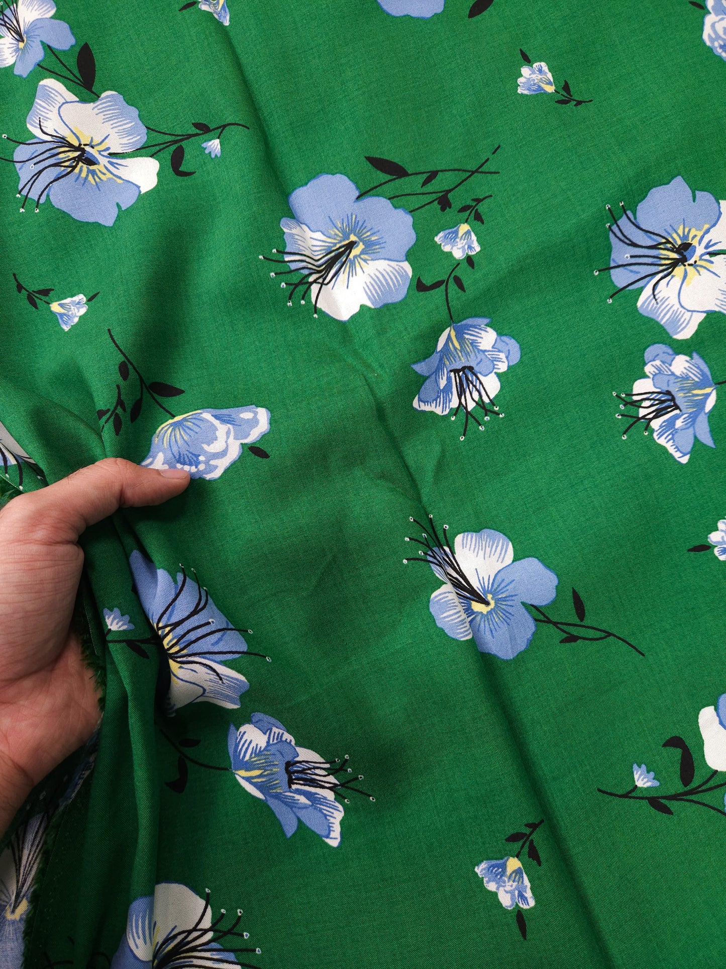 Green Tossed Modal Rayon
