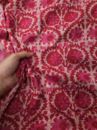 Rosy Bloom Printed Modal Rayon Fabric