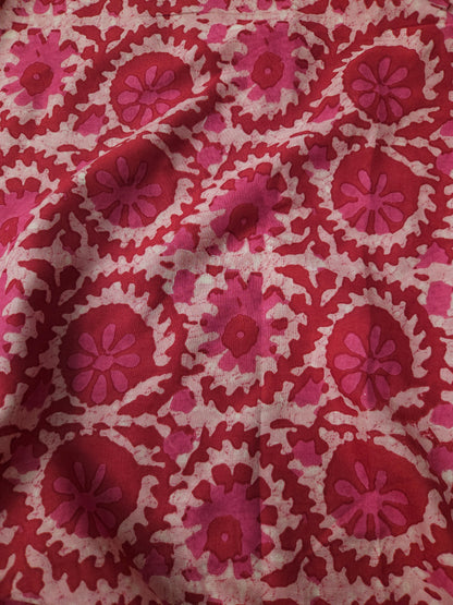 Rosy Bloom Printed Modal Rayon Fabric
