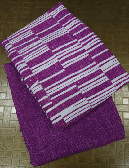 Purple Abstract Stripe Print Modal Rayon Suit Set with Bottom
