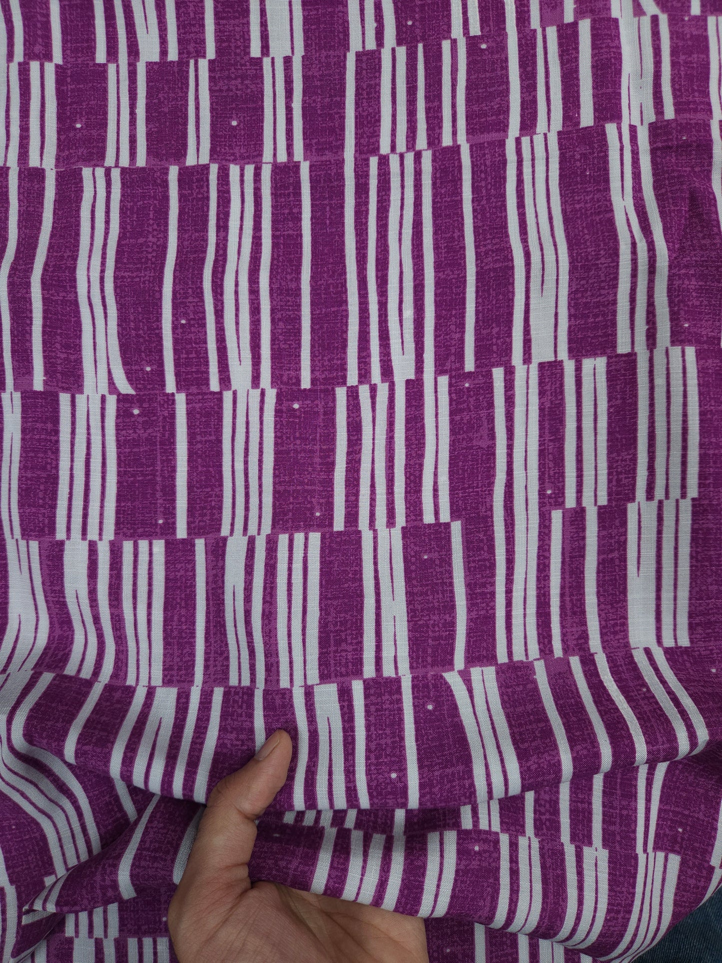 Purple Abstract Stripe Print Modal Rayon Suit Set with Bottom