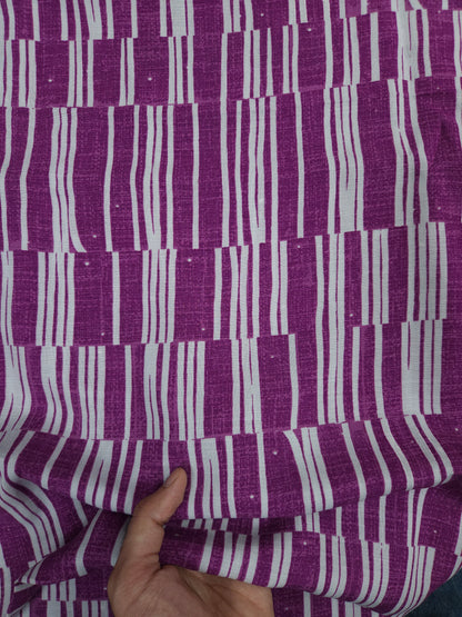 Purple Abstract Stripe Print Modal Rayon Suit Set with Bottom