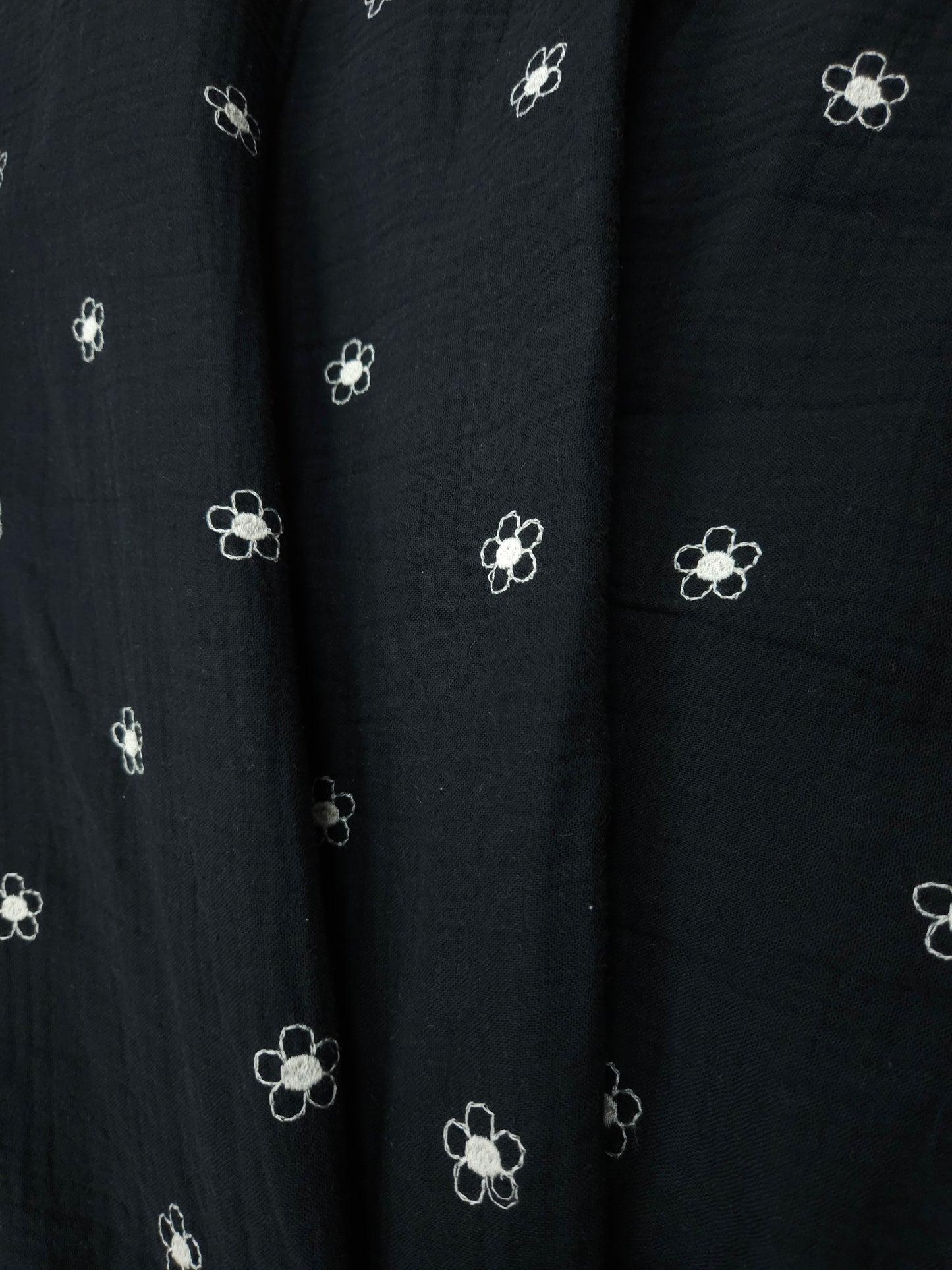 Black White Floral Double fabric Cotton Suit Set & Kota Cotton Bottom with designer lace on border