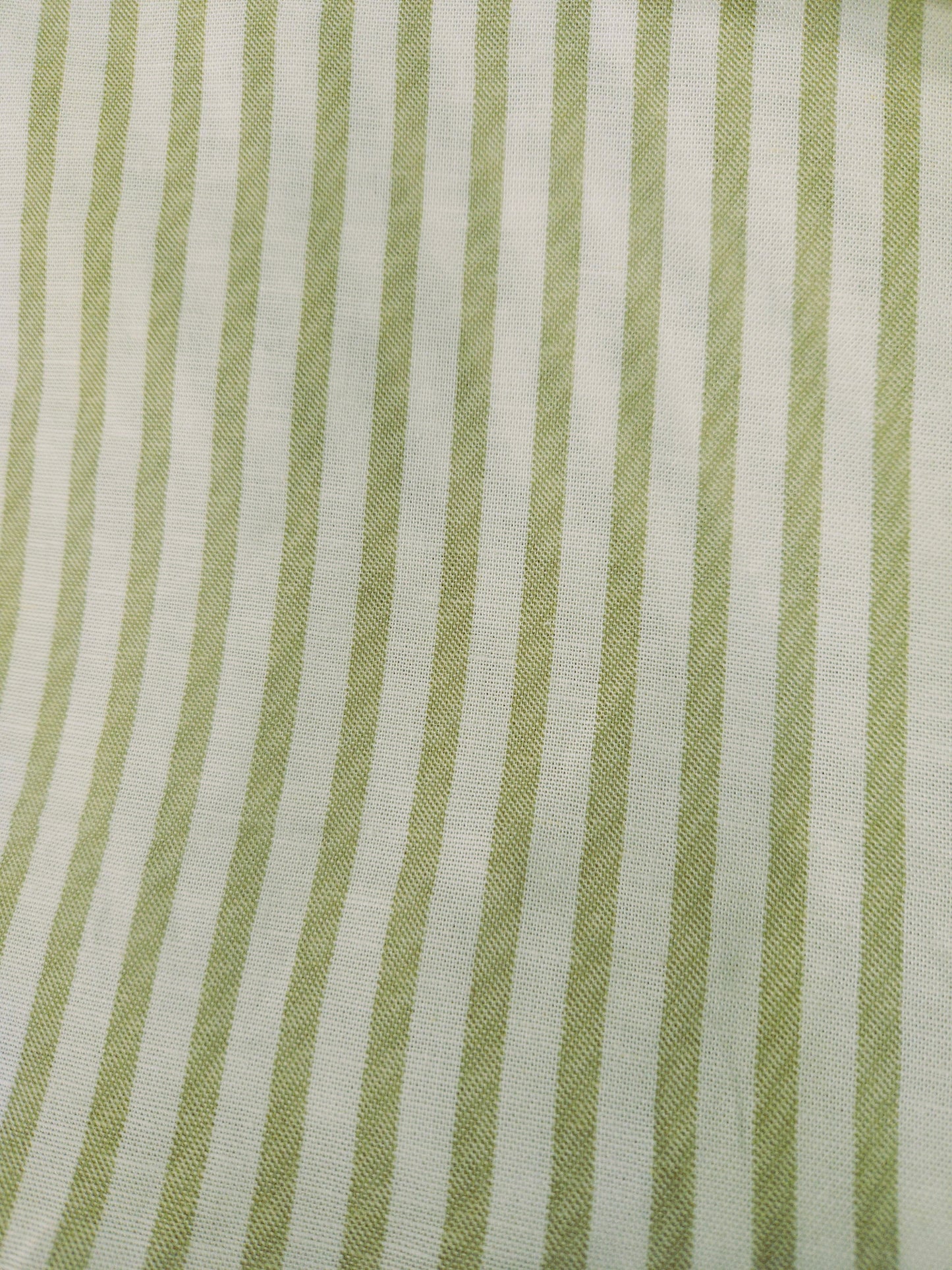 Sage Green Cotton Linen Stripe Fabric