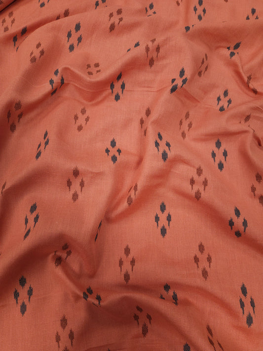 Rust Brown Ikat Print Cotton Fabric