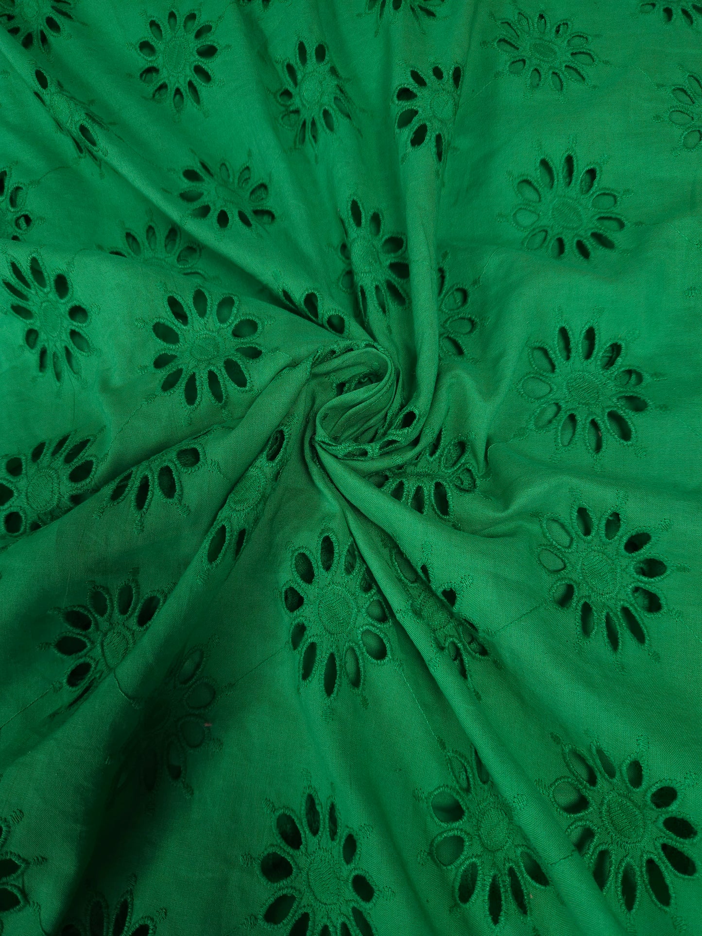 Forest Bloom Embroidered Cotton Eyelet Fabric