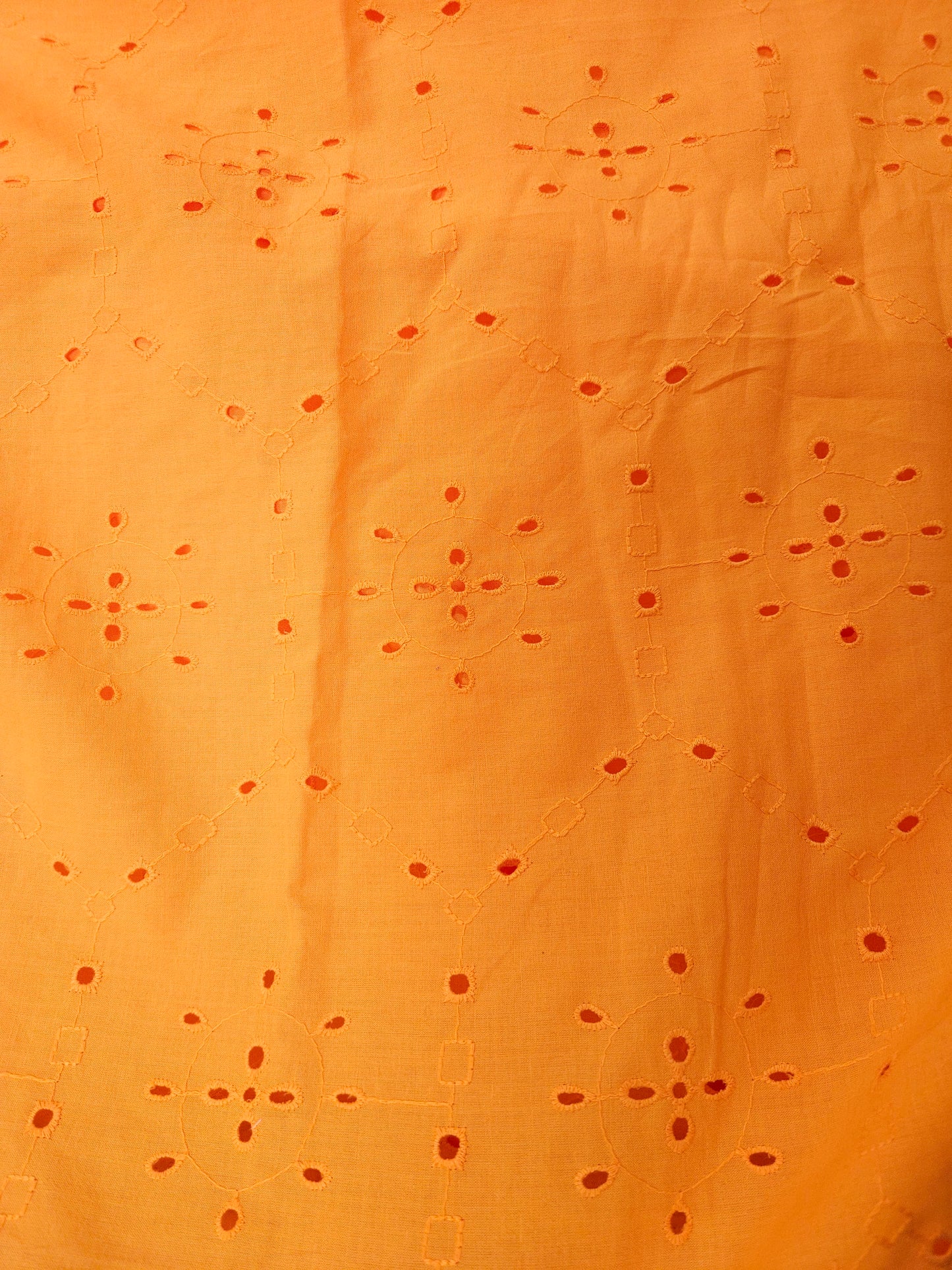 Sunset Bloom Cotton Schiffli Embroidered Fabric