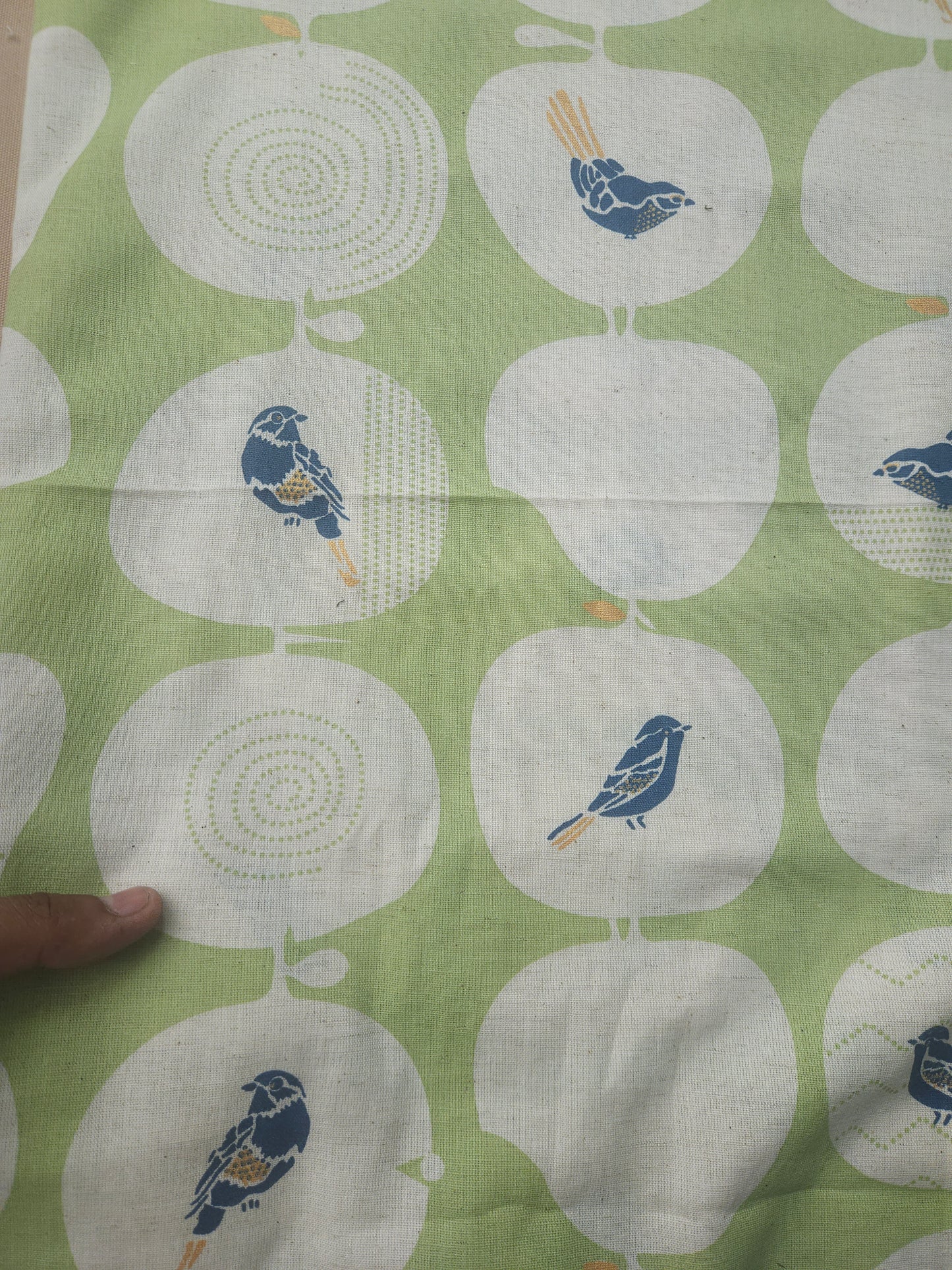 Navy Blue Cotton Poplin Schiffli Bottom with Cotton Linen Printed Kurta Fabric