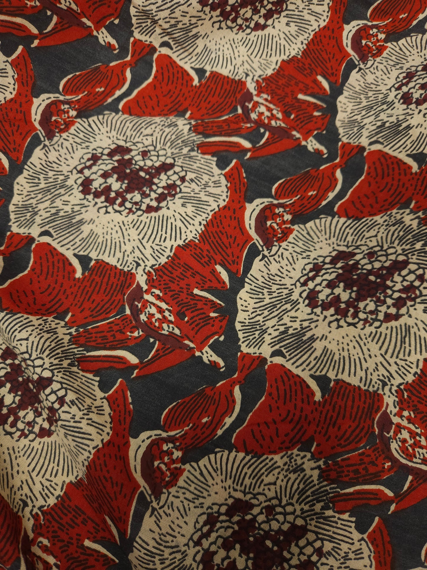 Vintage Blossom Print Cotton Fabric