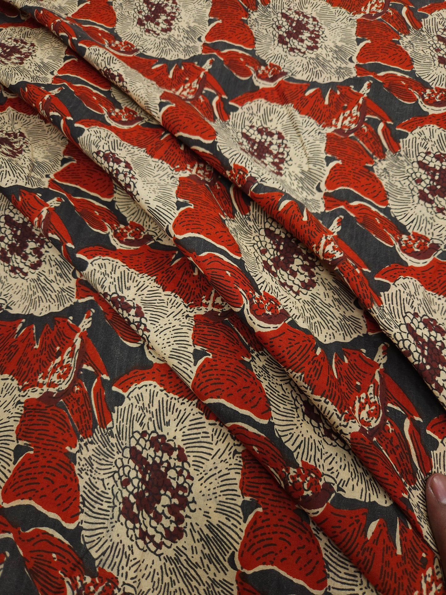 Vintage Blossom Print Cotton Fabric